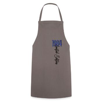 1984 Vintage anniversaire drôles dictons - Tablier de cuisine - gris - Devant - AI Model Male 185 dark (185cm)