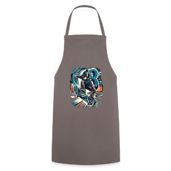 Skateboard Skater Design pour les garçons de 8 ans - Tablier de cuisine - gris - Devant - AI Model Male 185 dark (185cm)
