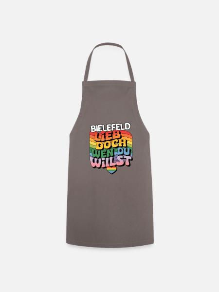 Bielefeld: Lieb Doch Wen Du Willst - LGBTQ - Kochschürze - Grau