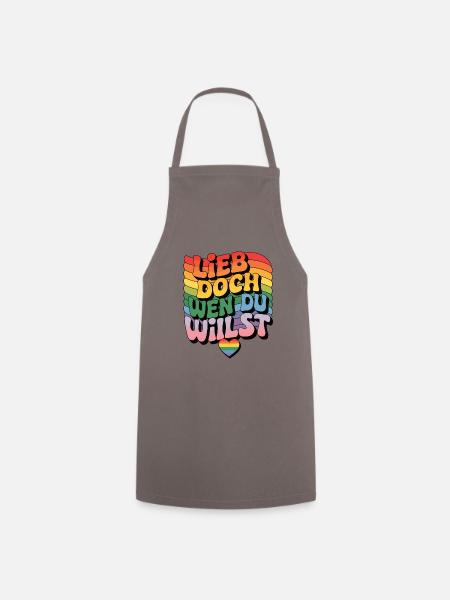 Lieb Doch Wen Du Willst LGBTQ Regenbogen - Kochschürze - Grau