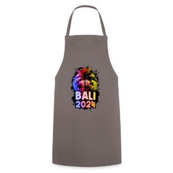 Bali 2024 Urlaub Bunt - Kochschürze - Grau - Vorne - AI Model Male 185 dark (185cm)