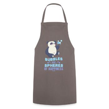 Panda aime les bulles de savon - Tablier de cuisine - gris - Devant - AI Model Male 185 dark (185cm)
