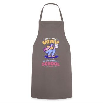 on the way to the best school - Cooking Apron - grey - Front - AI Model Male 185 dark (185cm)
