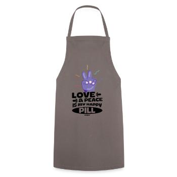 Love and peace for all - Cooking Apron - grey - Front - AI Model Male 185 dark (185cm)