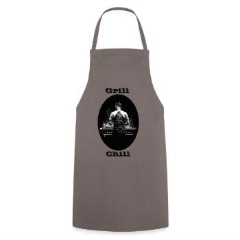 Grill Chill - Cooking Apron - grey - Front - AI Model Male 185 dark (185cm)