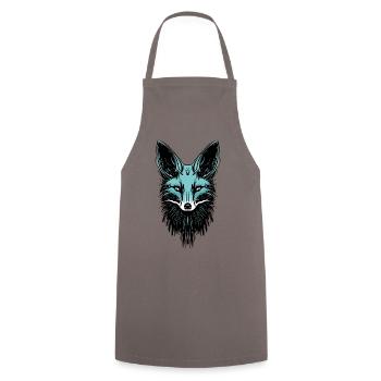 Turquoise Fox Tattoo Woodland Animal Autumn Winter - Cooking Apron - grey - Front - AI Model Male 185 dark (185cm)