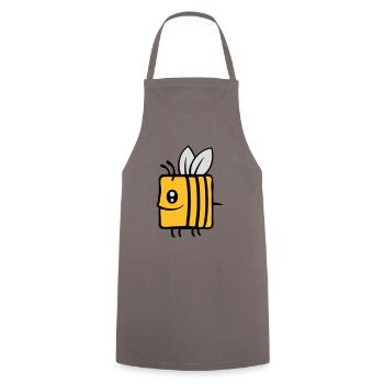 Square little cute bee - Cooking Apron - grey - Front - AI Model Male 185 dark (185cm)