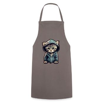 Babykatze mit Hoodie - Kochschürze - Grau - Vorne - AI Model Male 185 dark (185cm)