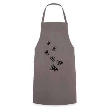 Silhouette de l’icône de la pizza - Tablier de cuisine - gris - Devant - AI Model Male 185 dark (185cm)