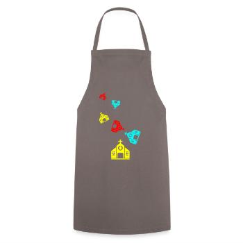 Foi de l’Église - Tablier de cuisine - gris - Devant - AI Model Male 185 dark (185cm)