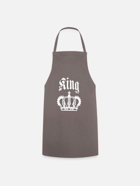 KING & QUEEN Krone Partnerlook - Kochschürze - Grau