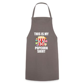 Popcorn Designs Citation drôle Popcorn Chef - Tablier de cuisine - gris - Devant - AI Model Male 185 dark (185cm)