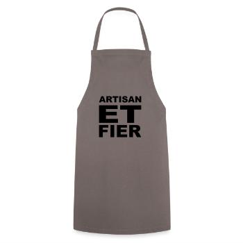 Artisan et Fier - vecto - Tablier de cuisine - gris - Devant - AI Model Male 185 dark (185cm)