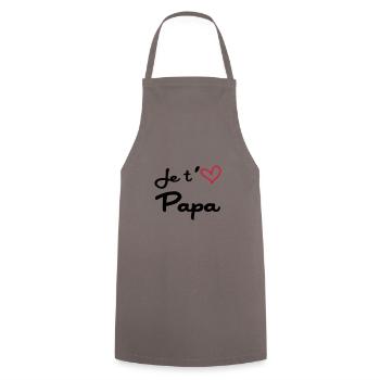 Je t'aime Papa - Tablier de cuisine - gris - Devant - AI Model Male 185 dark (185cm)