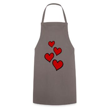 Symbole de l’amour des cœurs - Tablier de cuisine - gris - Devant - AI Model Male 185 dark (185cm)