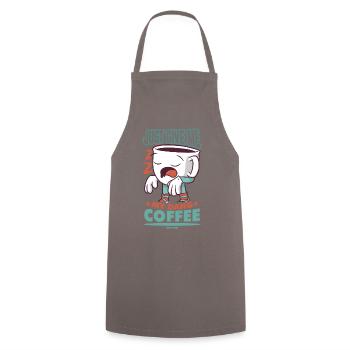Coffee Espresso Capuccino Office Fun Gift - Cooking Apron - grey - Front - AI Model Male 185 dark (185cm)