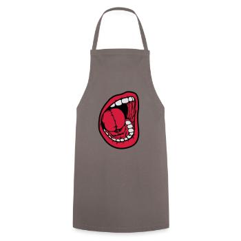 Crier bouche ouverte - Tablier de cuisine - gris - Devant - AI Model Male 185 dark (185cm)