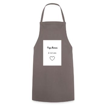 Papa Maman je vous aime - Tablier de cuisine - gris - Devant - AI Model Male 185 dark (185cm)