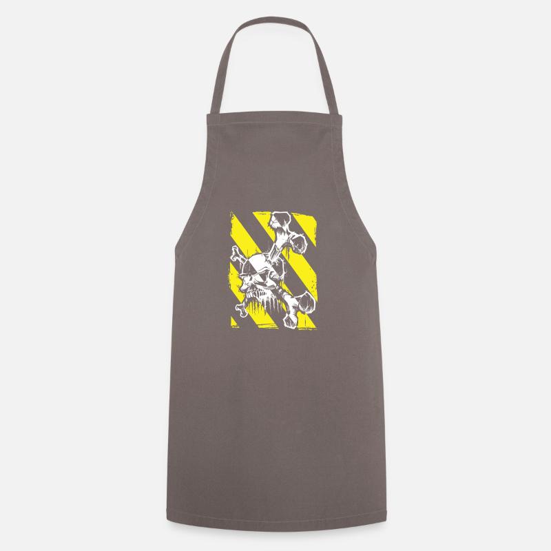 Striped skull - Cooking Apron - grey