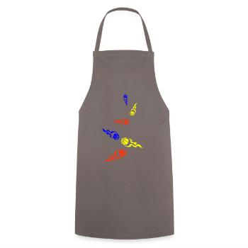 Basketball flame - Cooking Apron - grey - Front - AI Model Male 185 dark (185cm)