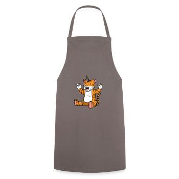 Tiger Unicorn - Cooking Apron - grey - Front - AI Model Male 185 dark (185cm)
