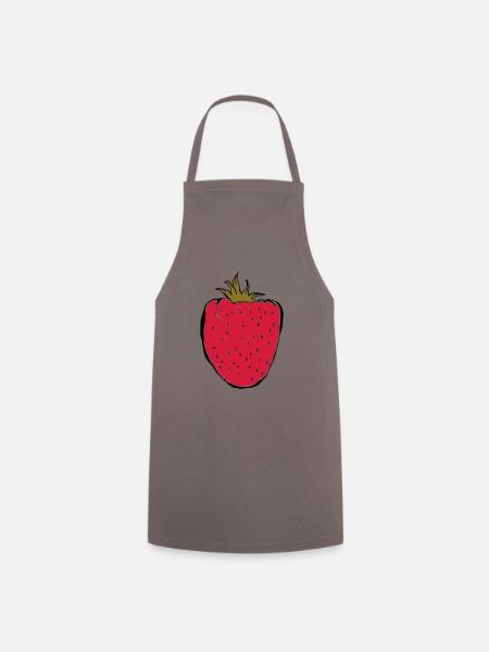 Erdbeeren - Kochschürze - Grau