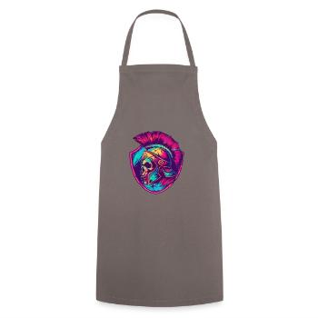 Spartan Skull Gladiator - Cooking Apron - grey - Front - AI Model Male 185 dark (185cm)