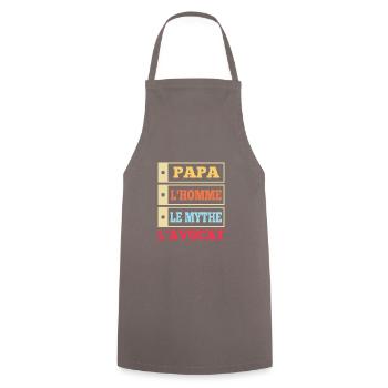 Papa l'homme le mythe l'avocat t-shirt - Tablier de cuisine - gris - Devant - AI Model Male 185 dark (185cm)