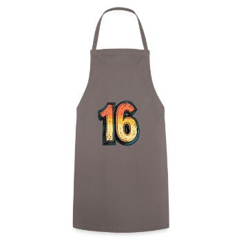 16 Symbole numérique - Tablier de cuisine - gris - Devant - AI Model Male 185 dark (185cm)