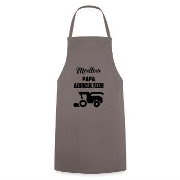 Meilleur papa agriculteur - Tablier de cuisine - gris - Devant - AI Model Male 185 dark (185cm)