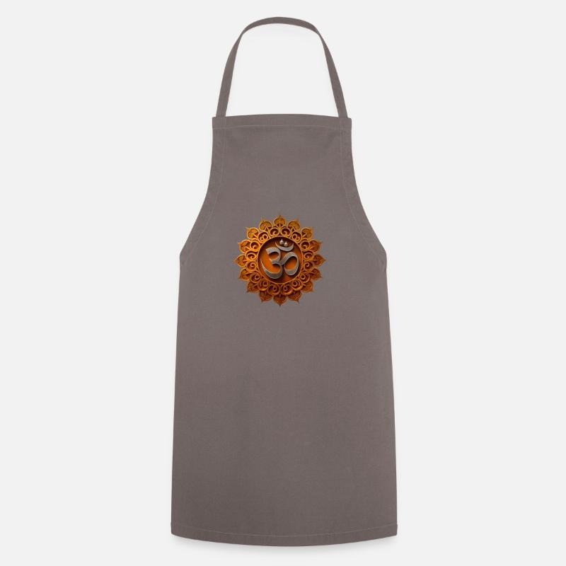 Om Silver With Ornament - Cooking Apron - grey