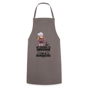 Of Course I'm Awesome I'm A Grandmother - Cooking Apron - grey - Front - AI Model Male 185 dark (185cm)