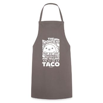The Voices In My Head Are Telling Me To Eat A Taco - Kochschürze - Grau - Vorne - AI Model Male 185 dark (185cm)