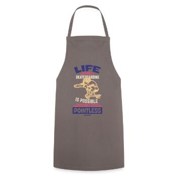 A life without a skateboard is possible - Cooking Apron - grey - Front - AI Model Male 185 dark (185cm)