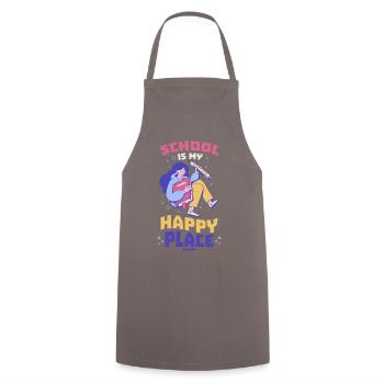 L’école est mon endroit préféré - Tablier de cuisine - gris - Devant - AI Model Male 185 dark (185cm)