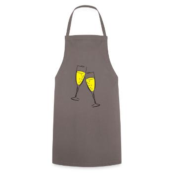 sekt design glas - Kochschürze - Grau - Vorne - AI Model Male 185 dark (185cm)