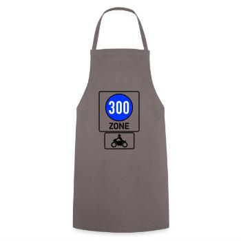 At least 300km/h Free Motorcycle Zone - Cooking Apron - grey - Front - AI Model Male 185 dark (185cm)