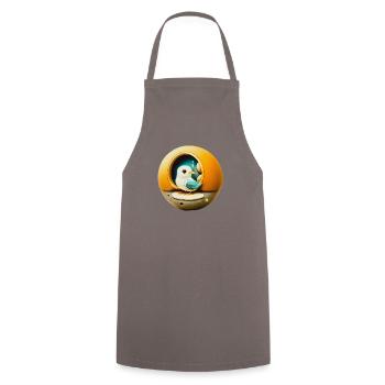 Birdelle in a sphere - Cooking Apron - grey - Front - AI Model Male 185 dark (185cm)