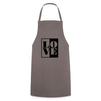 Love Amour Cadeau de Saint Valentin - Tablier de cuisine - gris - Devant - AI Model Male 185 dark (185cm)