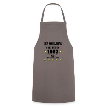Anniversaire 60 ans - Tablier de cuisine - gris - Devant - AI Model Male 185 dark (185cm)