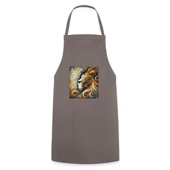 Abstract Lion - Cooking Apron - grey - Front - AI Model Male 185 dark (185cm)