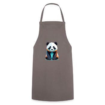 Panda Vektor Kunst mit lebendiger Farbillustration - Kochschürze - Grau - Vorne - AI Model Male 185 dark (185cm)