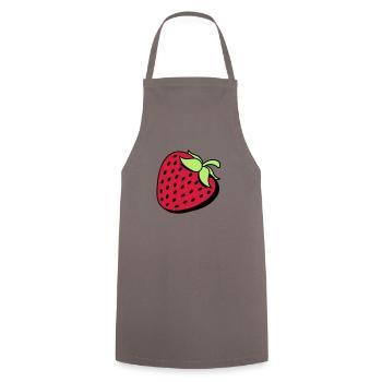 strawberry fruity delicious fruit berries hunger eat - Cooking Apron - grey - Front - AI Model Male 185 dark (185cm)