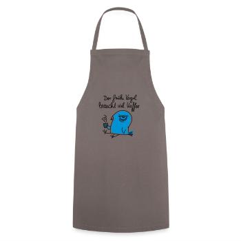 The early bird needs a lot of coffee - Cooking Apron - grey - Front - AI Model Male 185 dark (185cm)