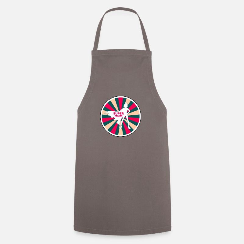 SUPER MOM - Cooking Apron - grey
