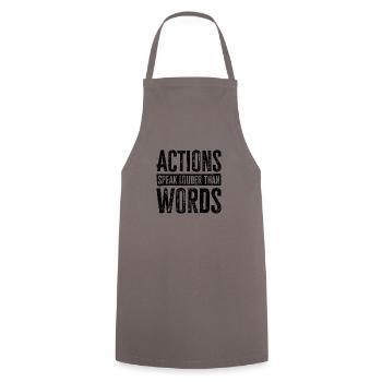 Actions Speak Louder Than Words - Motivation Gift - Cooking Apron - grey - Front - AI Model Male 185 dark (185cm)