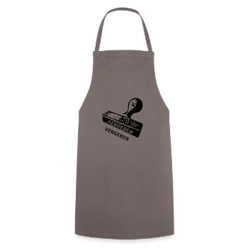 Vergeben - Stempel - Kochschürze - Grau - Vorne - AI Model Male 185 dark (185cm)