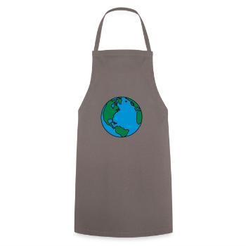 planet_erde_3c - Kochschürze - Grau - Vorne - AI Model Male 185 dark (185cm)