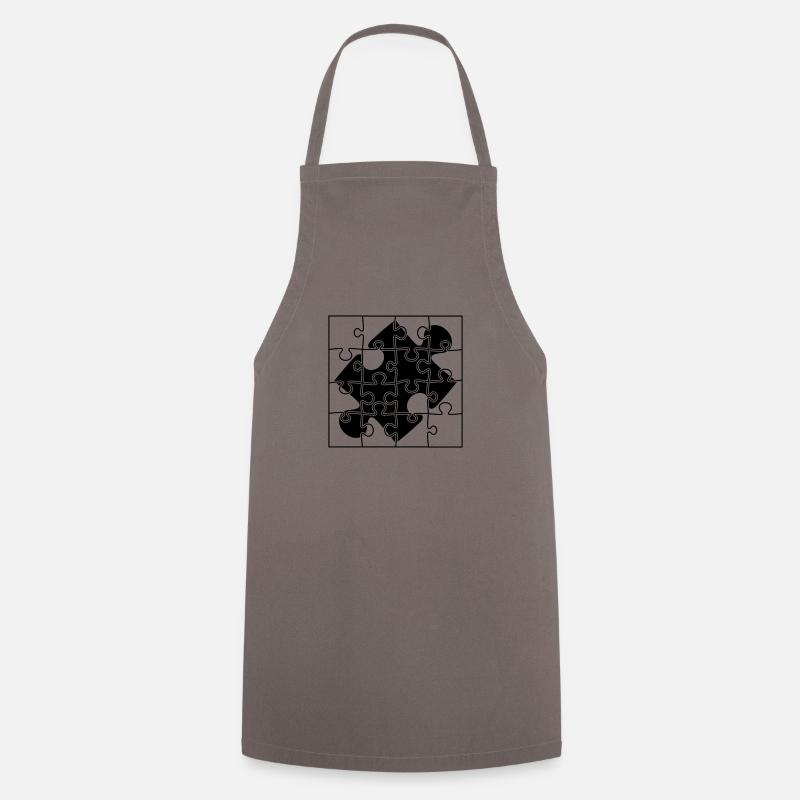 pièce de puzzle pièce de puzzle pièce de puzzle pu - Tablier de cuisine - gris