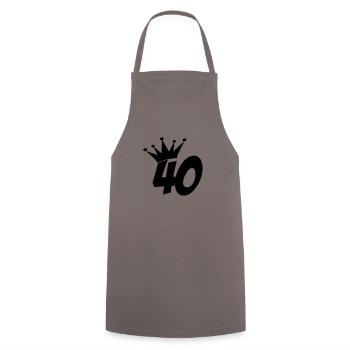 40 - Cooking Apron - grey - Front - AI Model Male 185 dark (185cm)